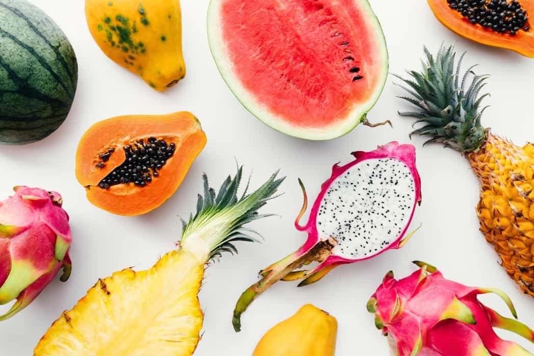 flat-lay-tropical-fruit-layout-made-of-dragon-fruit-watermelon-papaya-and-pineapple-creative-summer