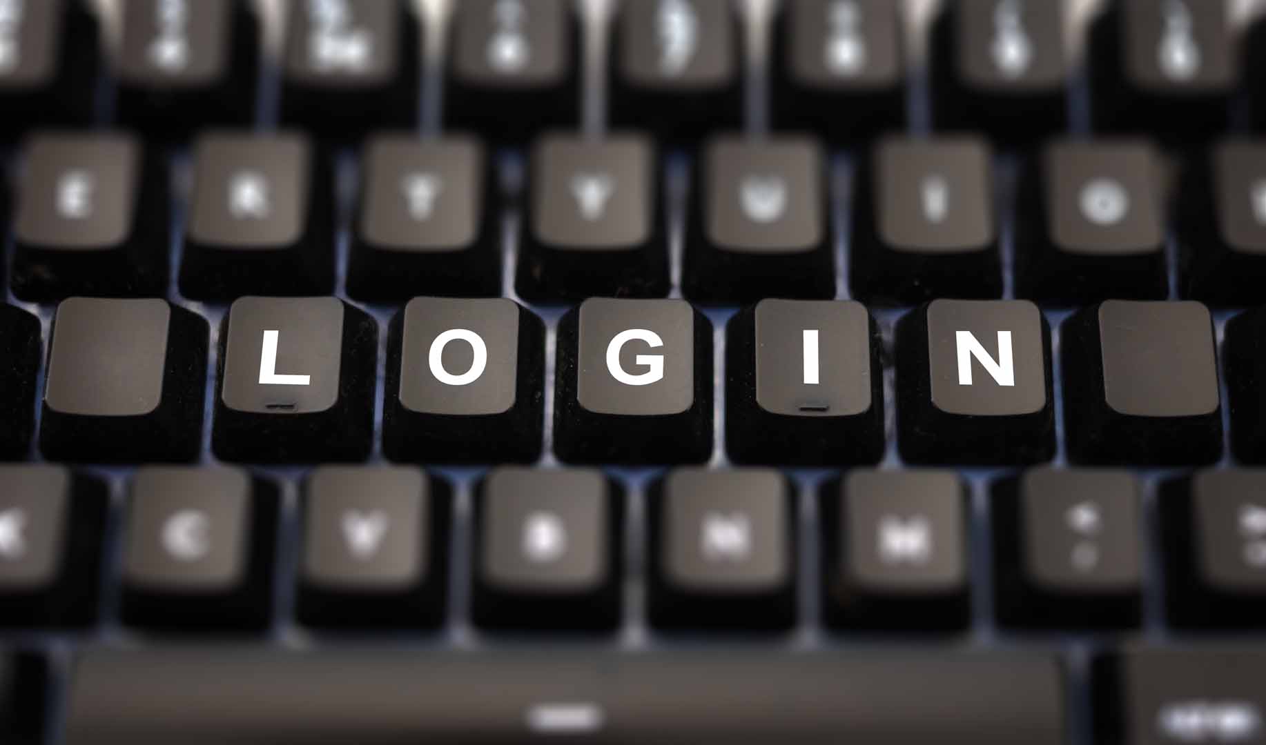 Tilt Shift of Keyboard text Login