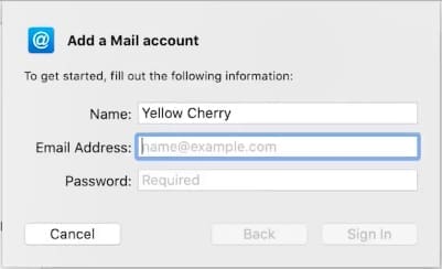 Apple Mail - Account Details, Username, Email Address and Password