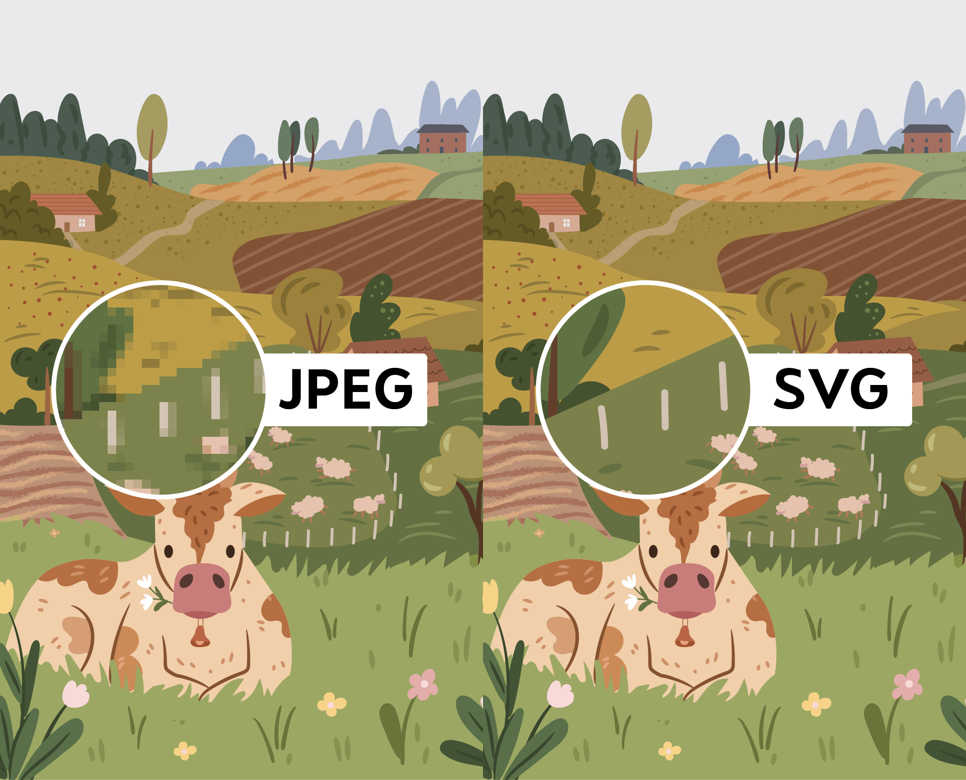 SVG vs PNG - side by side comparison